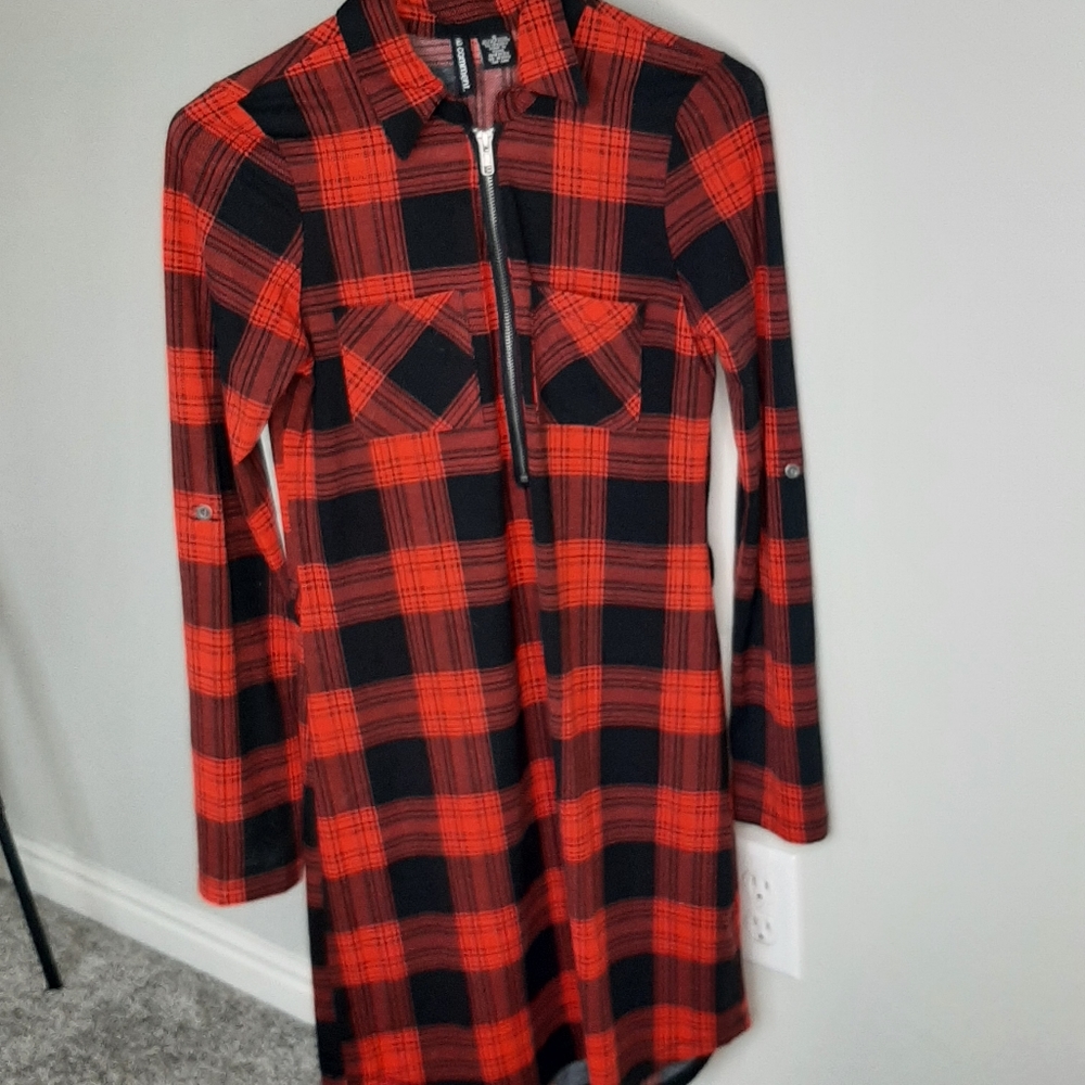 Plaid shirt dress